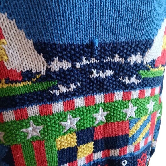 Large Women's Sweater Vintage The Eagles Eye Nautical Sailboat 1990's - Picture 6 of 8